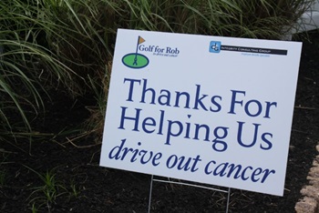 thanks for helping us drive out cancer -sign